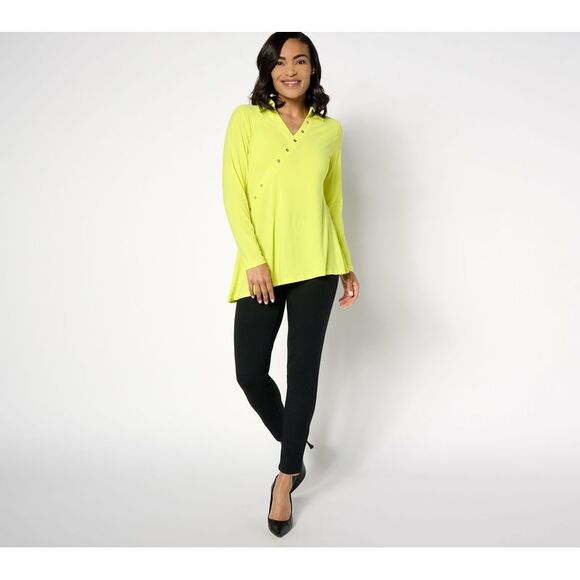 Women with Control Jackets & Blazers - Women Control Women's Set Sz 3XL Tall Asymmetric Tunic & Pants Yellow A631455